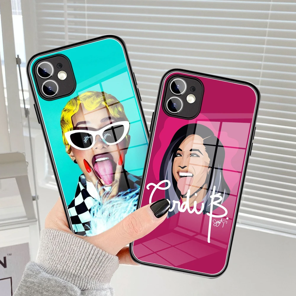 

Чехлы для IPhone 12 Bardi Gand Cardi B, чехлы для телефонов IPhone 13 11 12 Pro XR XS MAX 8X7 Plus SE13 Pro Mini, чехлы из закаленного стекла