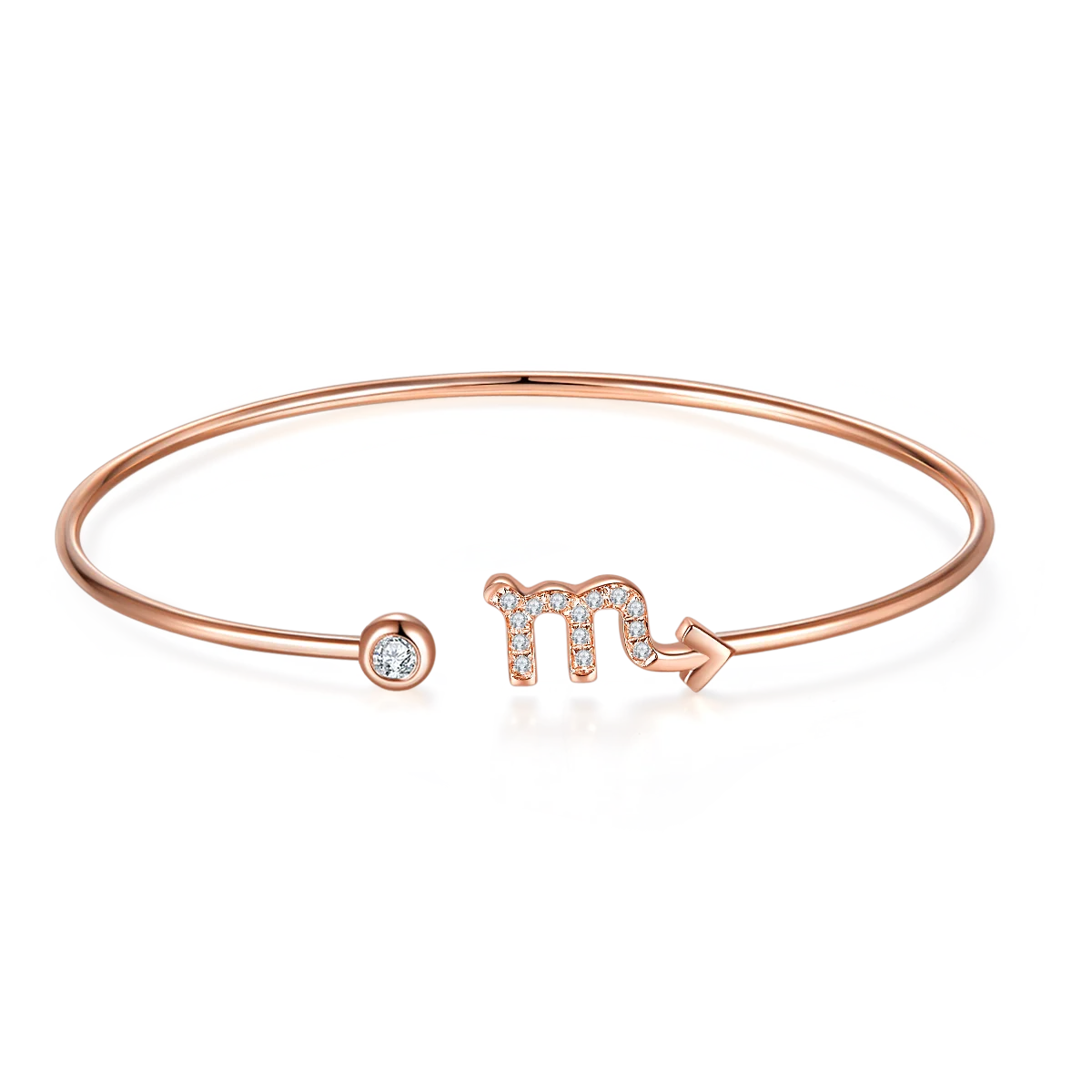 

Prevalent Scorpio Sign Bangle Fine Jewelry Women`s 18K Rose Gold DEF VVS Lab Grown Diamond Bracelet