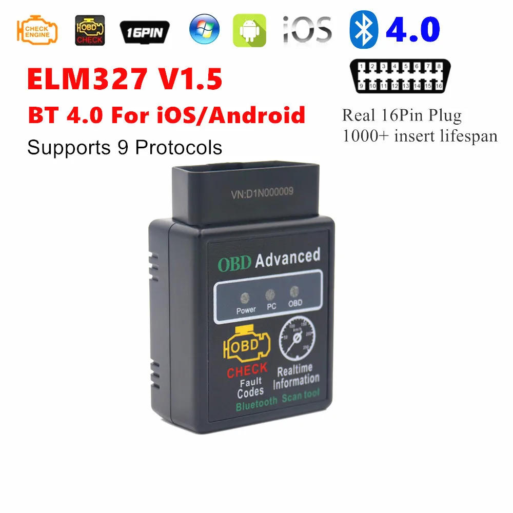 Автомобильный диагностический инструмент Mini V02H4 ELM327 Bluetooth OBD2 для Android и IOS