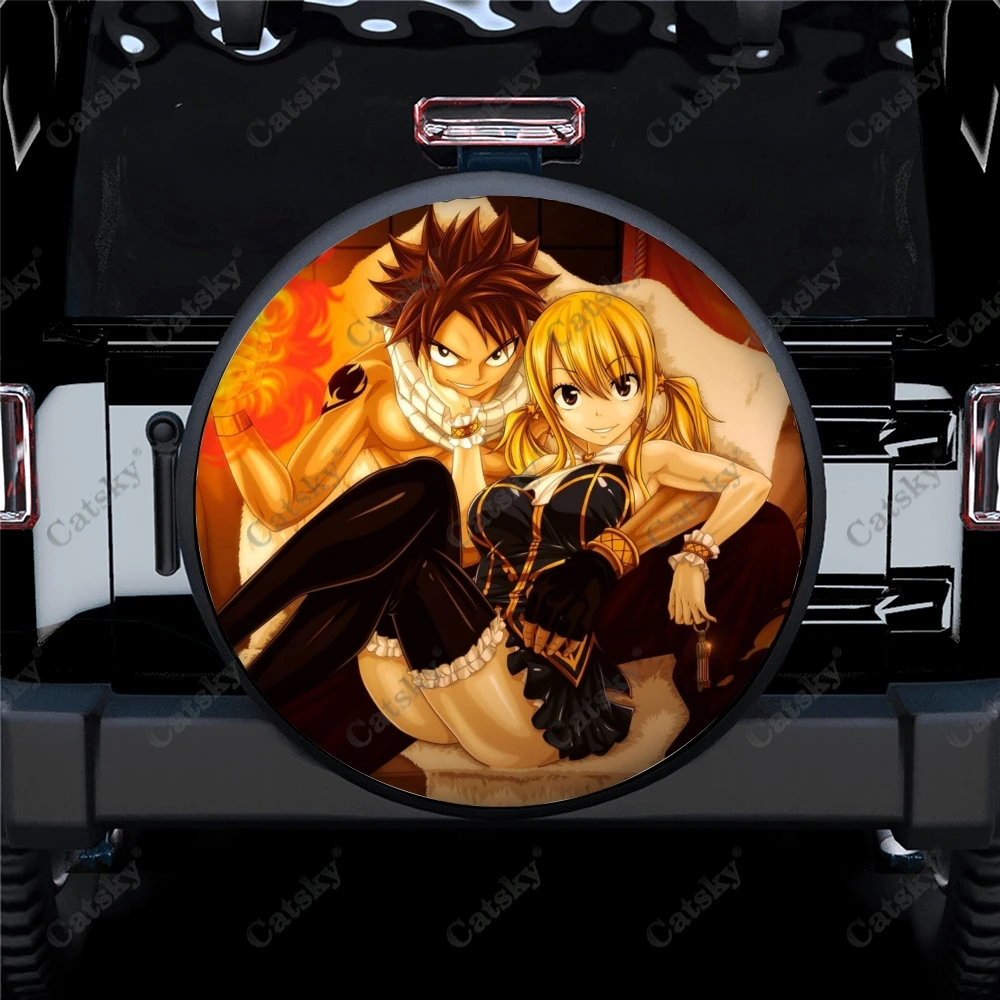 

Чехол для запасной автомобильной шины с аниме «Фея хвост», чехол для запасной шины без резервного копирования, защитный чехол для запасной шины внедорожника с отверстием для камеры