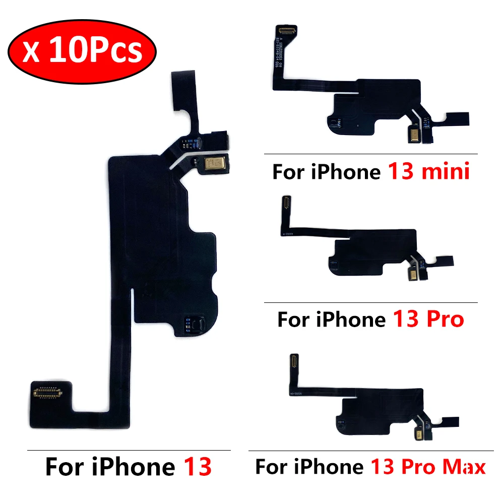 10Pcs/Lot New For IPhone 13 Pro Max / Iphone mini Earpiece Ear Speaker Receiver Promixity Light Touch Sensor Flex Cable - купить по