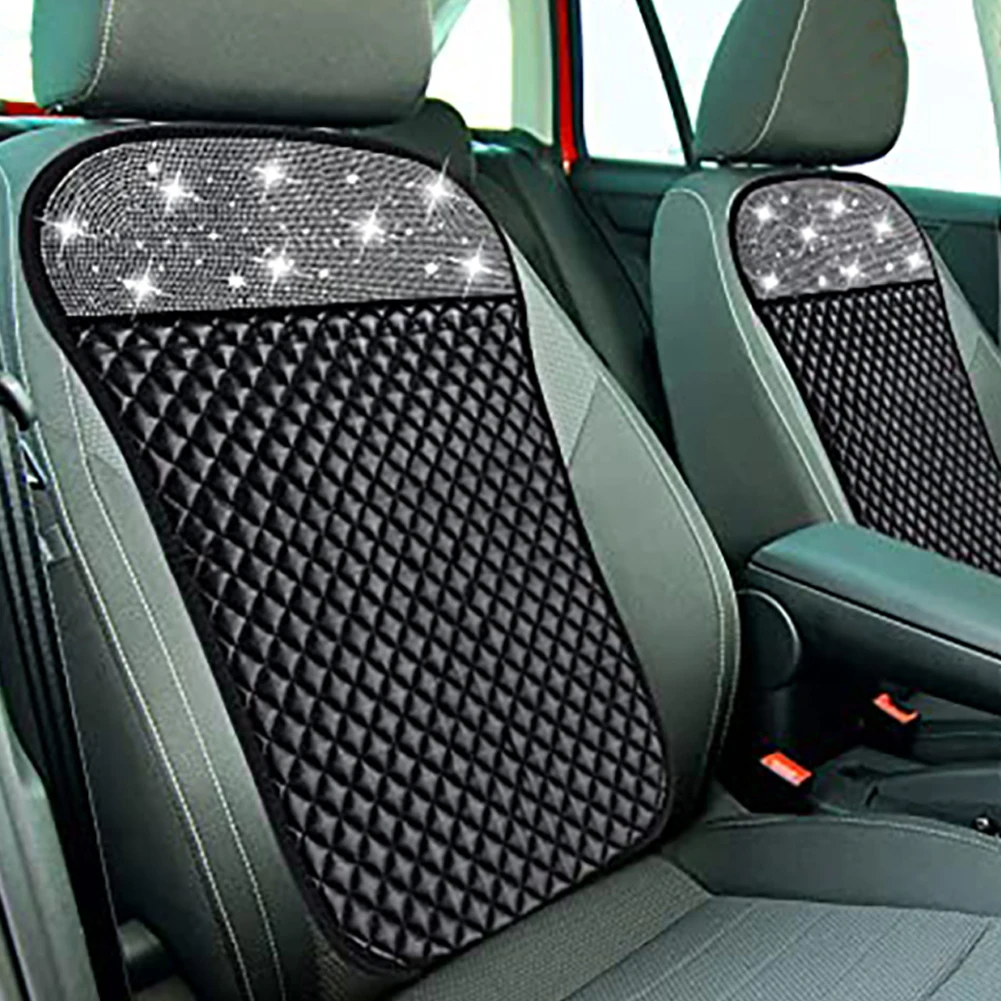

Shiny Car Seat Cover Breathable Non-Silp Front Seat Cushion Cover for Women Girls Bling Interior Accessories