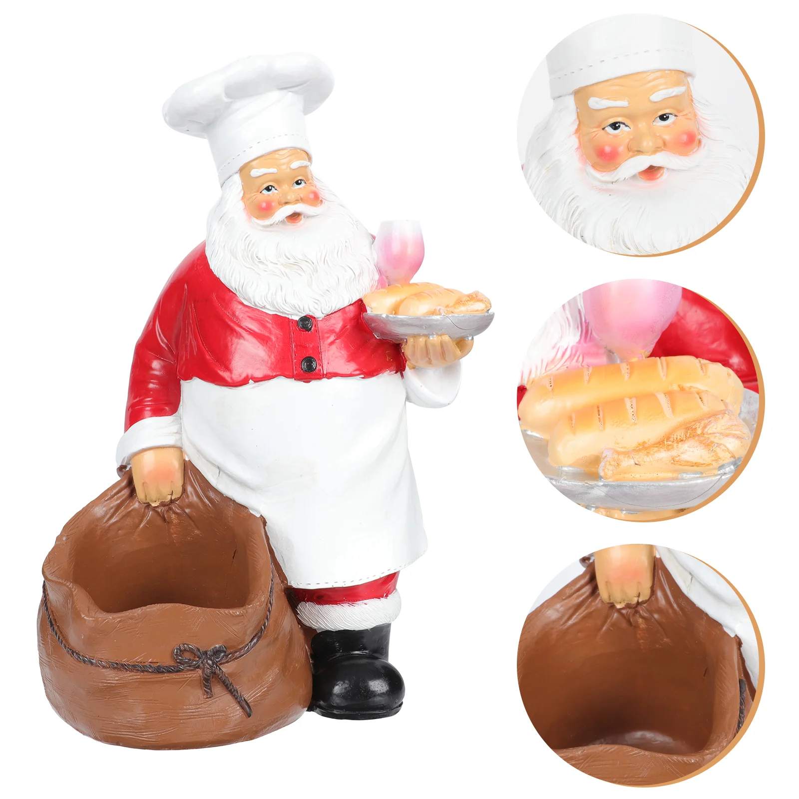 

1Pc Xmas Holders Single Holder Statue Santa Claus Holder Christmas Statue