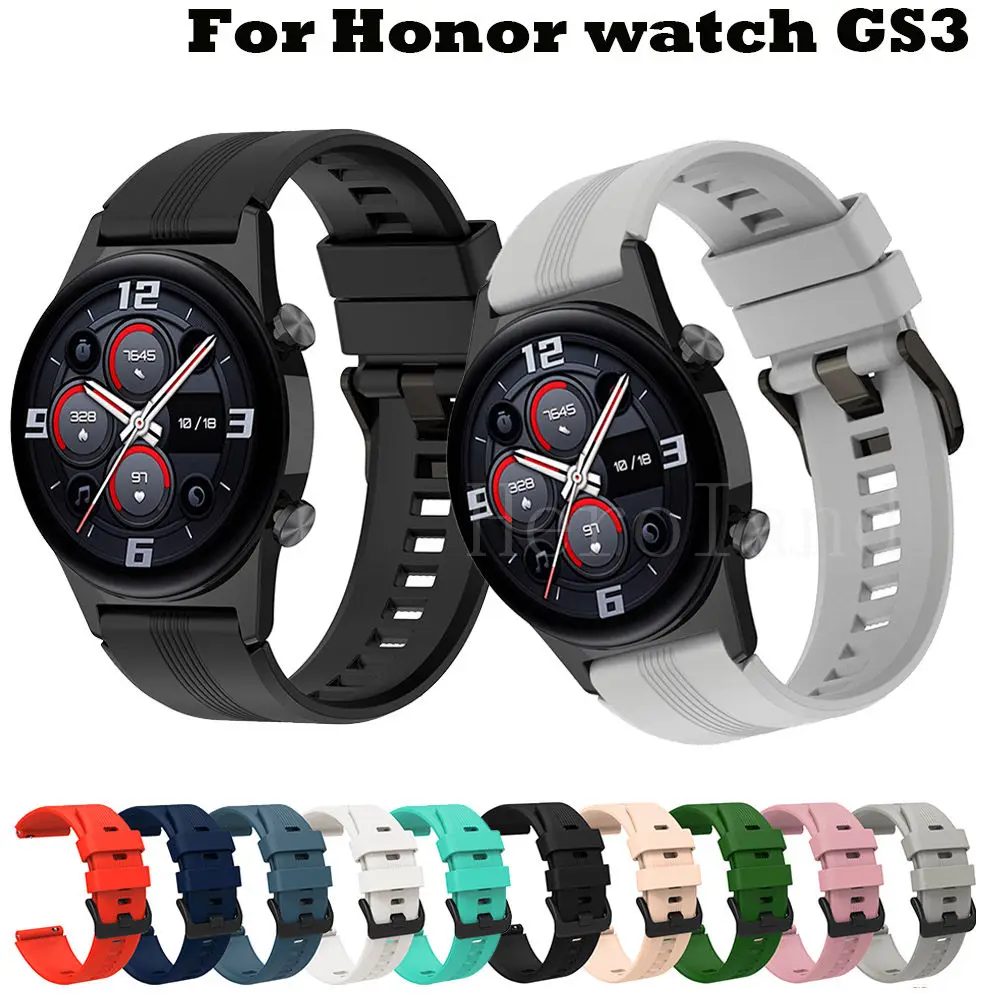 Bracelet 22MM WatchStrap For Honor Watch GS3 Honor GS Pro Watchband For Huawei Honor Magic Watch 2 46mm Strap WristBand Silicone