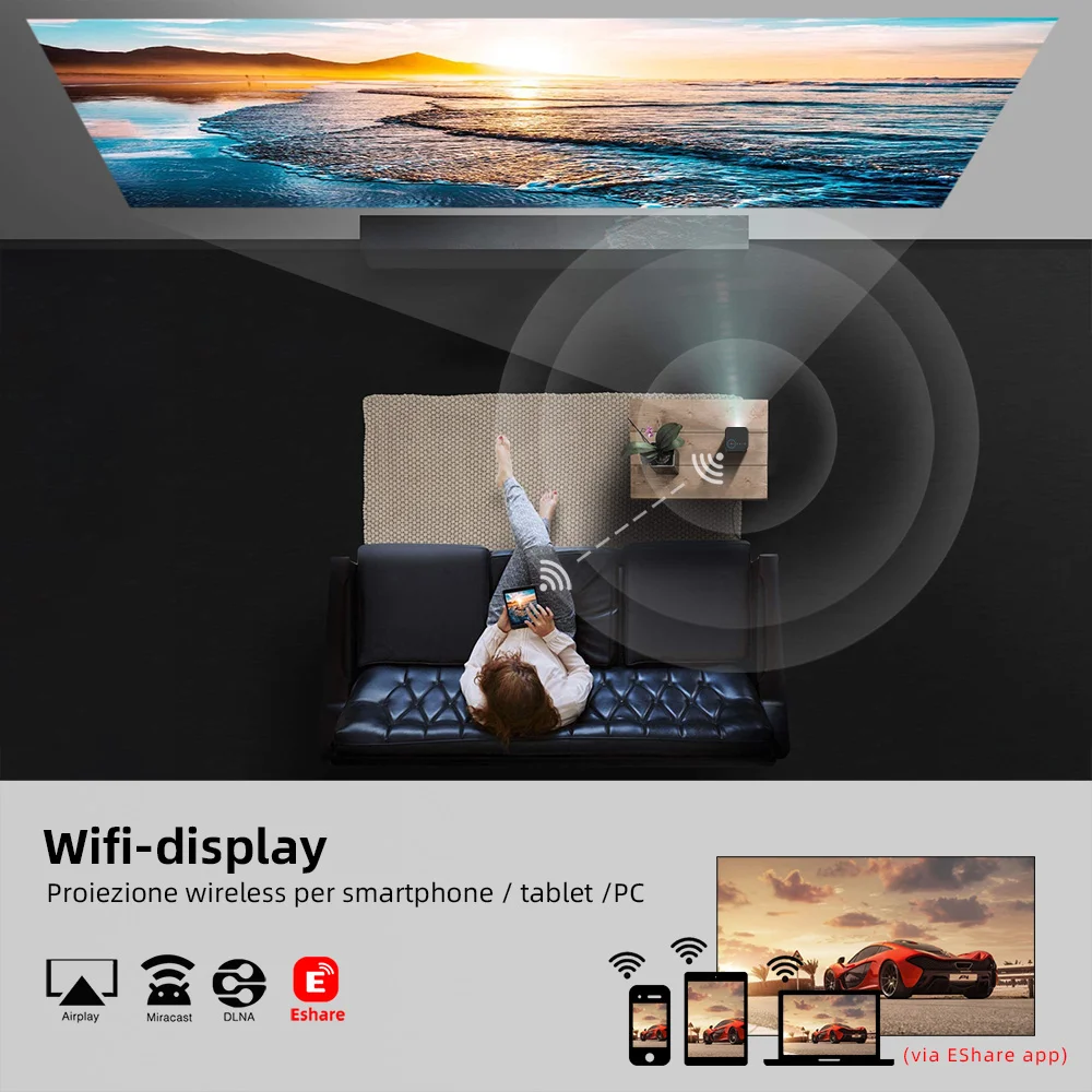 BYINTEK P19 3D Мини проектор Портативный Смарт Android WIFI видео пико LED DLP для домашнего