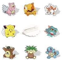 pok%c3%a9mon resin flat 2d dolls pin brooches pikachu squirtle wartortle blastoise acrylic badges action figure anime jewelry bkm216