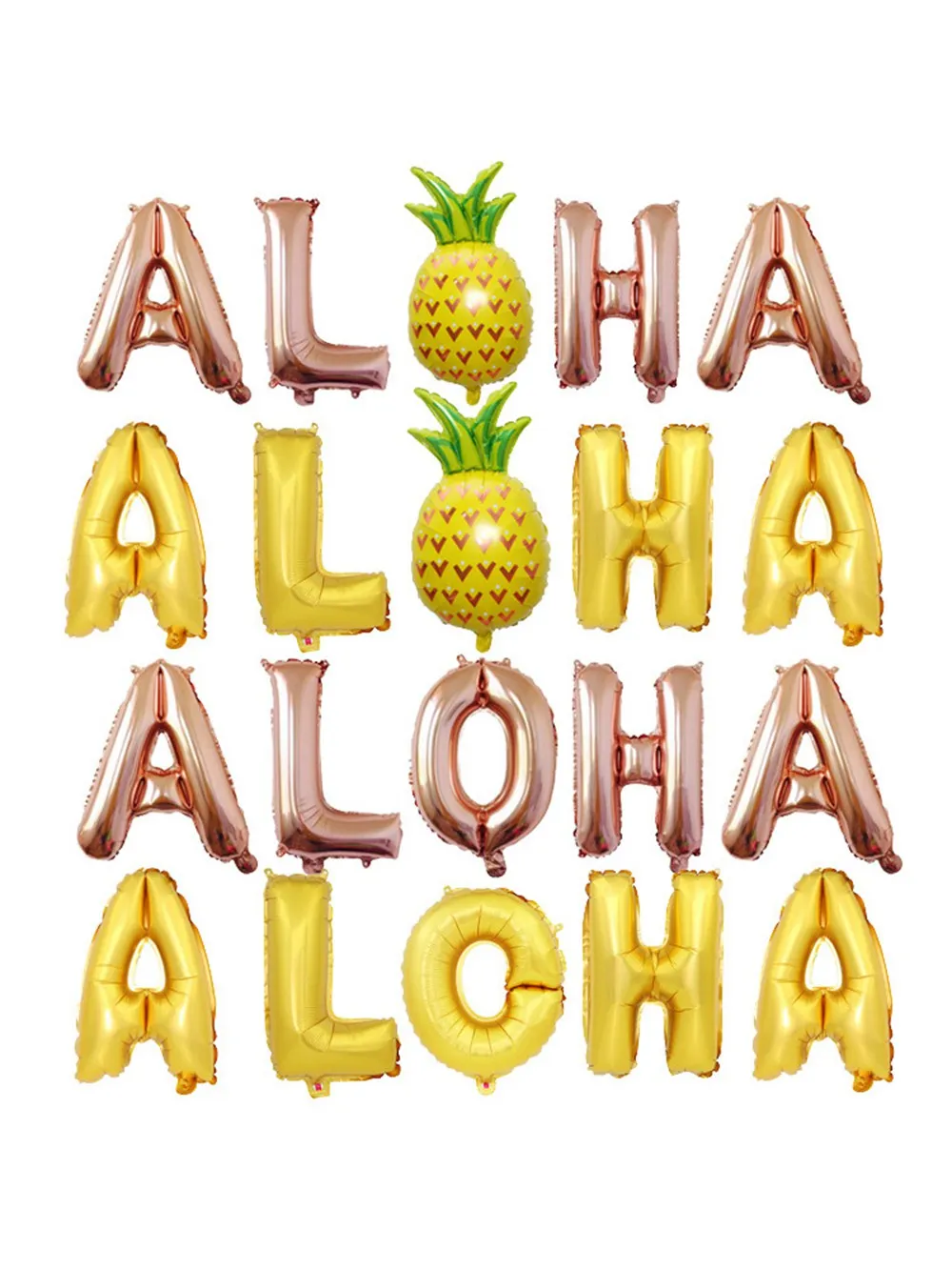 

Hawaii Party 16inch Pineapple ALOHA Letter Aluminum Foil Balloons Summer Luau Beach Pool Party Decorations Hawaii Balloons