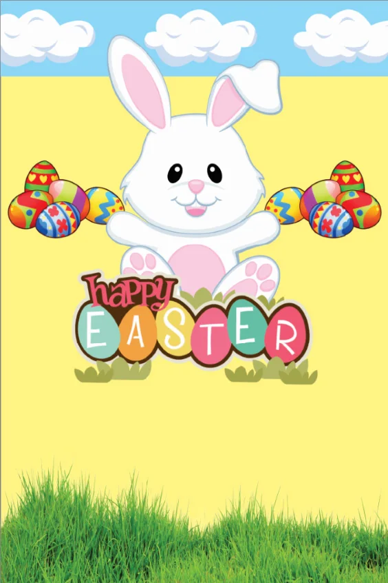 

Виниловый фон для фотосъемки с изображением кроликов и яиц, 150X220 см