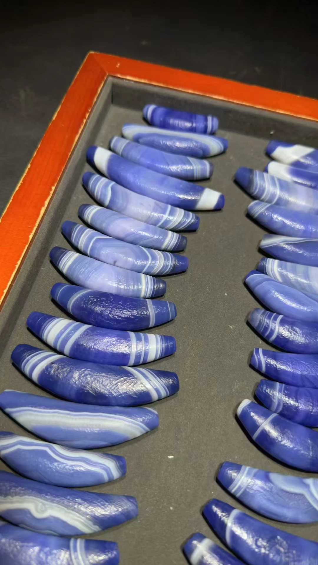 33 шт./лот синий агат Baojiang старый бычий рог тибетские бусины Дзи натуральные