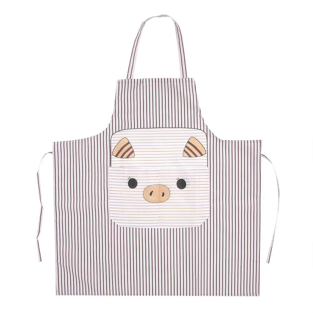 

Cartoon Apron Polyester Oilproof Hanging Neck Apron for Baking Roasting Cooking(Coffee)