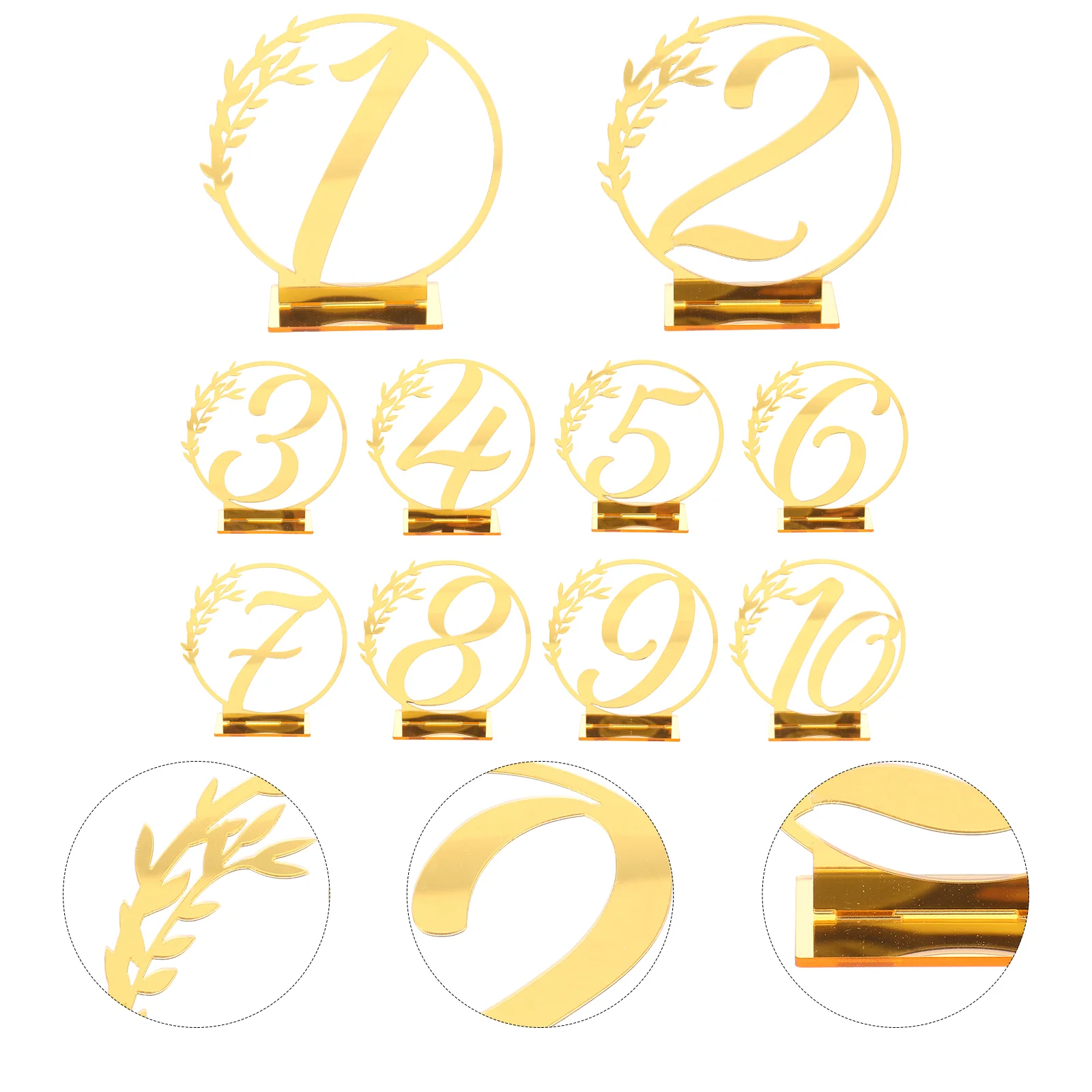 

Wedding Signs Number Table Acrylic Sign Reserved 10 Numbers Coffee Bar Base Reception Clear Ceremony Desk Household Stand