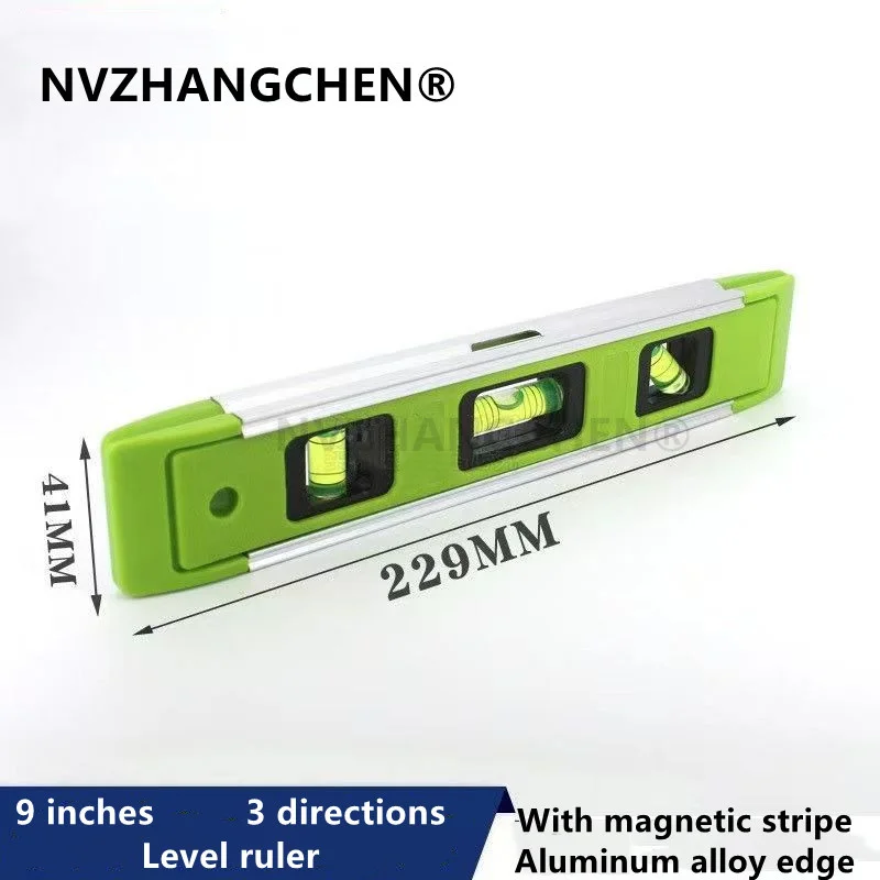 

9 inch Magnetic Spirit Level 3 Bubble Mini Pocket Portable Spirit Level Tool Vertical Horizontal Gradienter Measuring Furniture