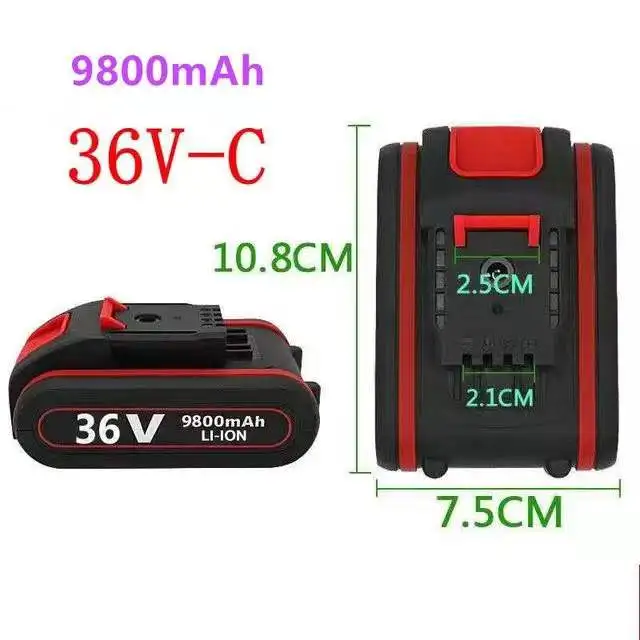 

2021 New 21V 36v 9800mah electric tool general rechargeable lithium battery electric screw driver electric drill Li-ion batter