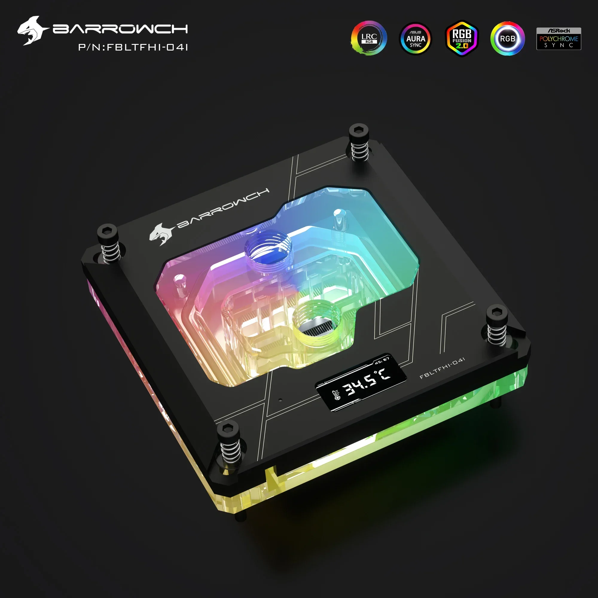 Barrowch FBLTFHI-04I для платформы Intel Lga115X/1700/X99/X299 блок водяного охлаждения процессора с