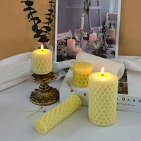 honeycomb cylinder silicone candle mold carving art aromatherapy plaster home decoration mold wedding gift handmade