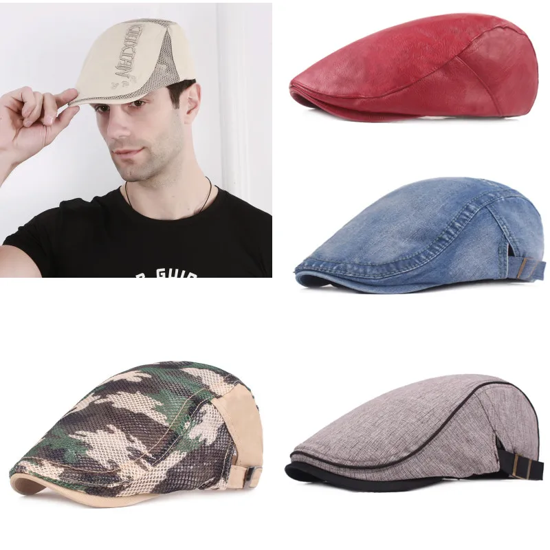 

Кепка с козырьком, однотонные высококачественные береты из потертого денима, сетчатые кепки, Классическая модная Солнцезащитная шляпа, Пов...