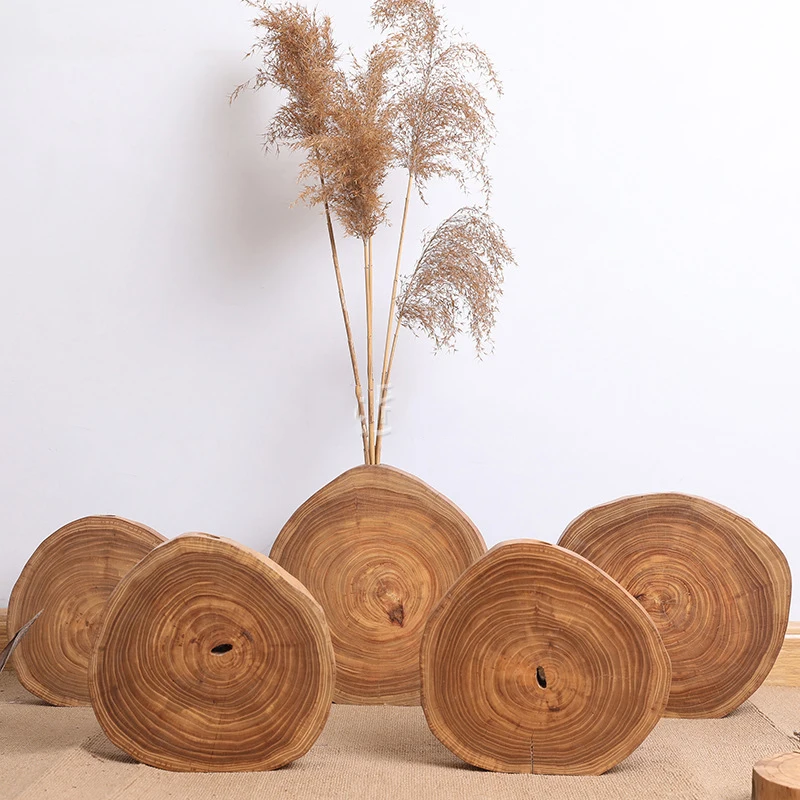 

GIEMZA Wood Vase Implement for Dried Plant Decor Pastoral Style Floral Arrangements 1pc Teahouse Natural Woodiness Ornament