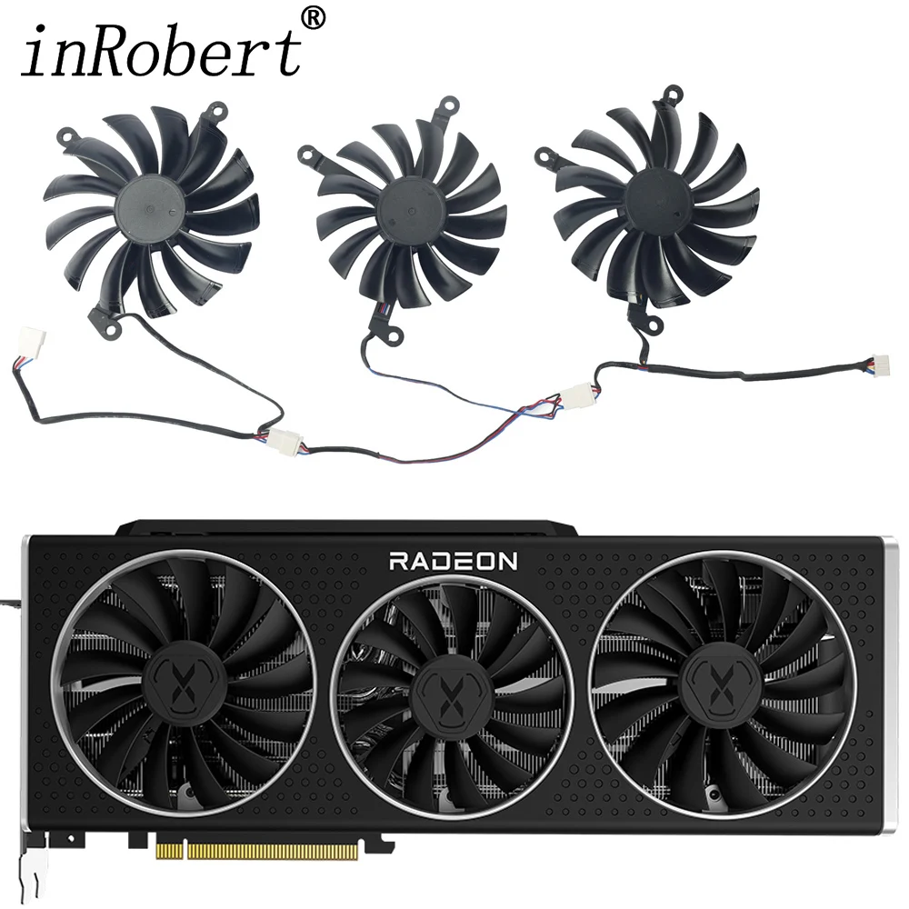 Вентилятор видеокарты CF9015U12D, 87 мм, для XFX Speedster QICK 319 AMD Radeon RX6800 6900 XT, черный охлаждающий вентилятор для игровой видеокарты