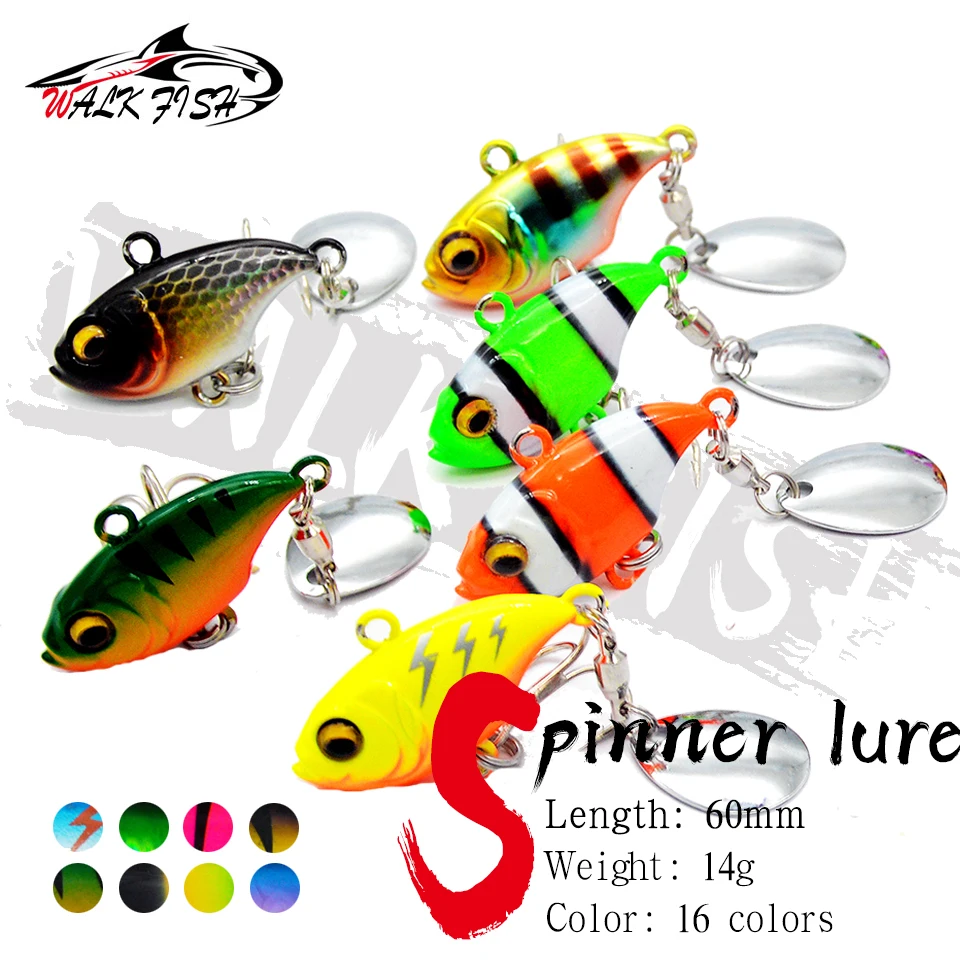 

Loogdeel 1PCS New Tail Spinning 14g Balance Rotating Metal Jig VIB Vibration Bait Spinner Spoon Sinking Lure Fishing Lure Pesca
