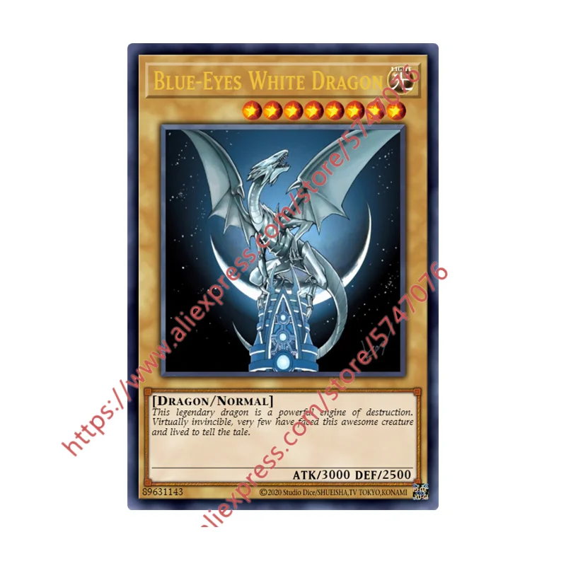 Yu Gi Oh Blue-Eyes White Dragon（1） SR Japanese English DIY Toys Hobbies Hobby Collectibles Game Collection Anime Cards  - buy with discount