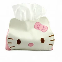 kawaii hello kitty leather tissue box cover napkin paper box cute hello kitty living room paper tray cover paper box cover