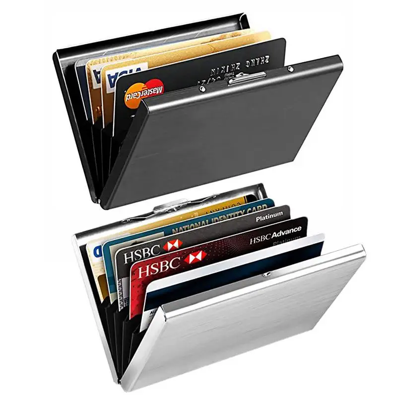 

Metal Wallets For Men Women RFID Blocking Metal Business Credit Card Holder Business Card Holder Hard Shell Case For Cards And