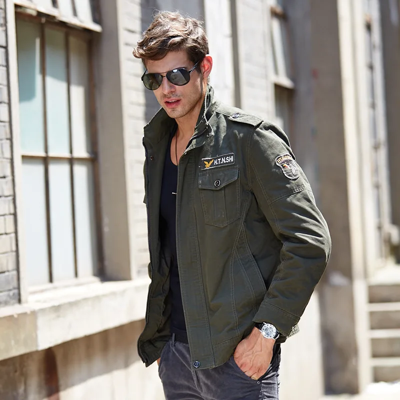Мужская куртка-бомбер в стиле милитари стильная повседневная куртка на заказ