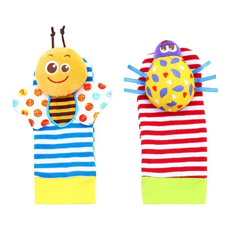 

2 шт., детские мягкие хлопковые носки-погремушки