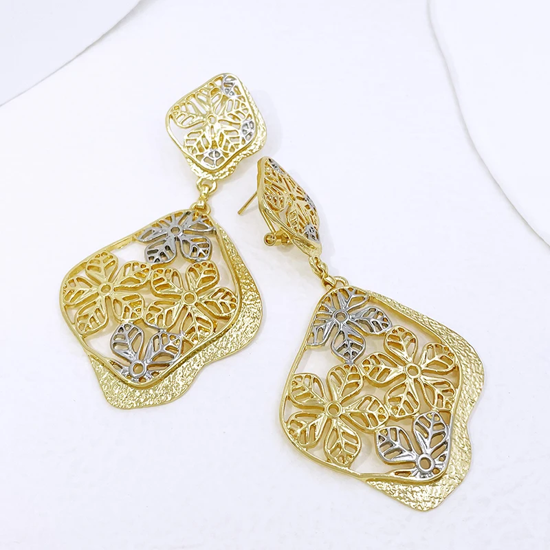 Большие висячие серьги для женщин в форме листьев растений модные ювелирные