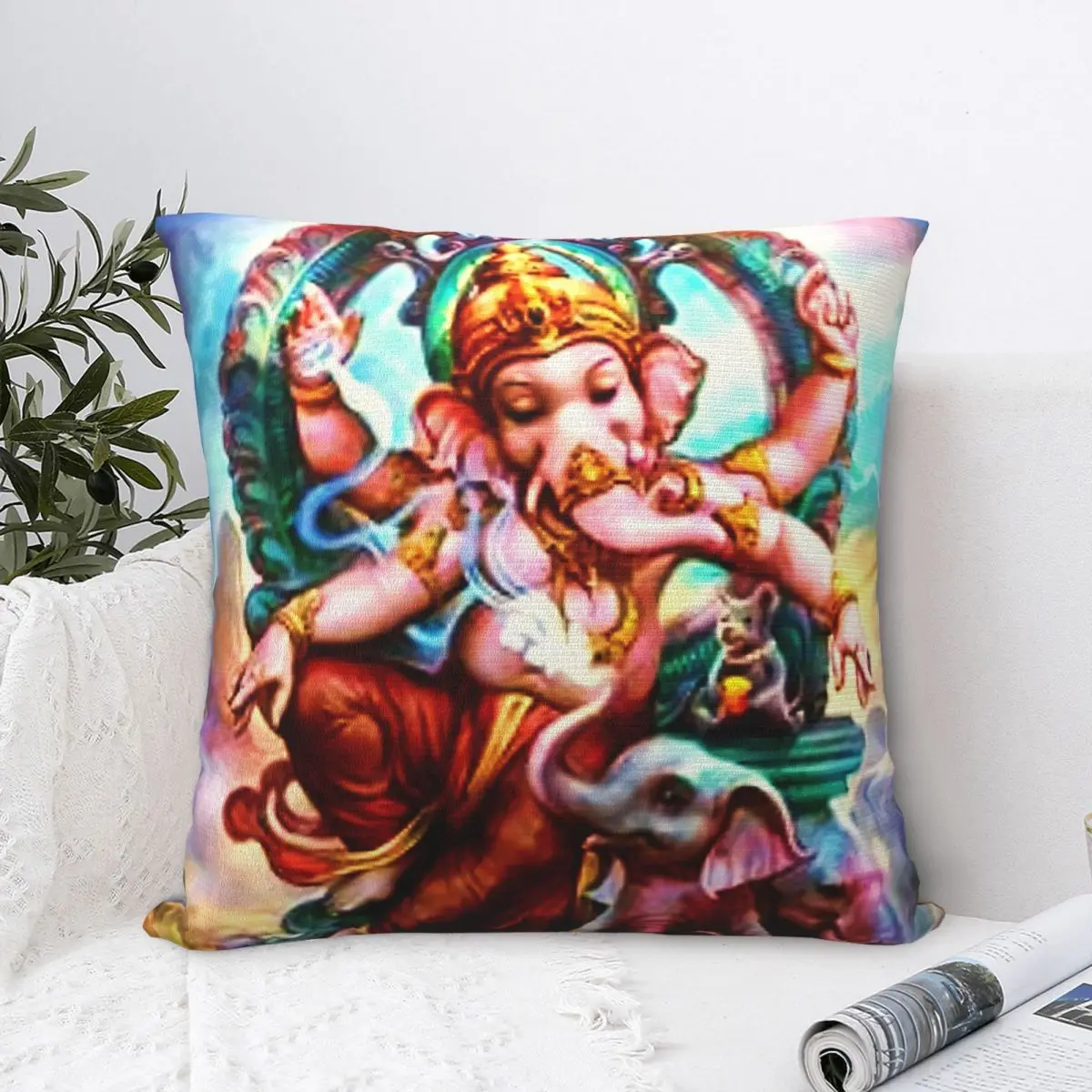 Ganesha Blessings Hug Pillowcase Hindu India God Indian Gods Lord Shiva Backpack Cushion Garden DIY Printed Throw Pillow Case