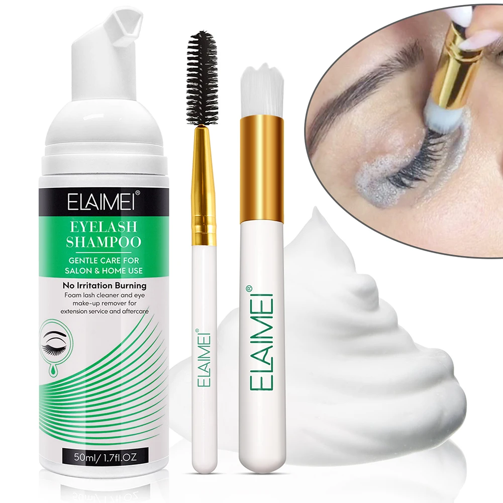 

50ml Eyelash Shampoo Gentle Cleansing Eyelash Extension Cleanser Foam Makeup Remover Extension Mousse Lashes Cleaning Mousse