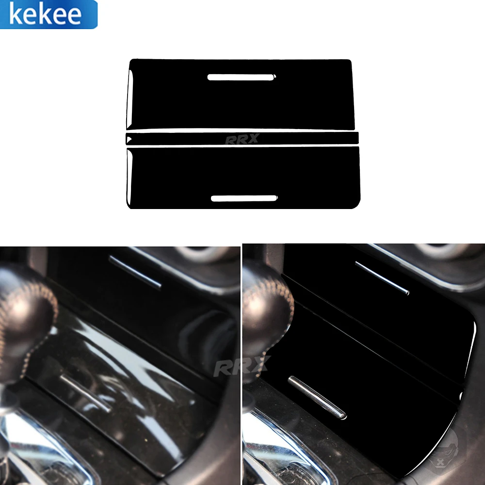 

For Mitsubishi Lancer EVO GTS 2010-2015 Car Decoration Accessories Piano Black Interior Central Storage Box Panel Trim Sticker