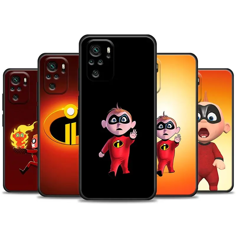 

Phone Case for Redmi Note 7 8 8T 9 9S 9T 10 11 11S 11E Pro plus 4G 5G Soft Silicone Case Cover Anime The Incredibles
