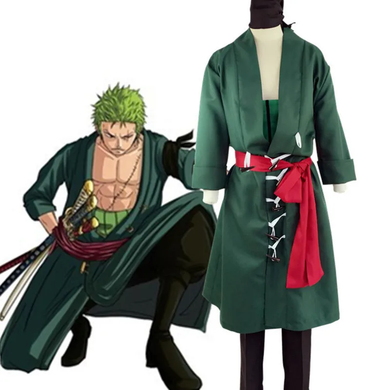 

Anime Wano Country Cosplay Kimono Cloak Belt Suit Roronoa Zoro Cosplay Costumes Wano Kuni Halloween Gift Zoro Carnival Outfits