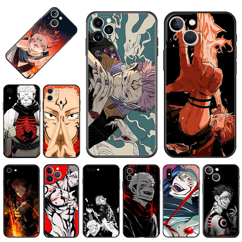Мягкие чехлы для телефонов iphone 16 15 14 13 12 11 Pro XS Max Mini XR 7 8 Plus 16Pro Ryomen Sukuna juютсу Kaisen