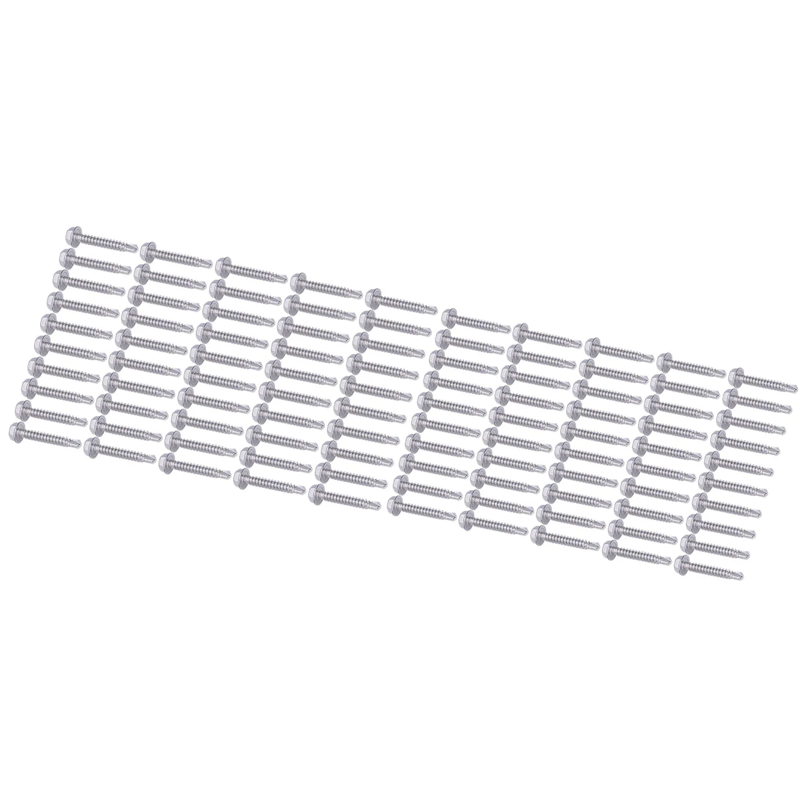 100 шт. Самонарезающие винты из нержавеющей стали с шестигранной головкой