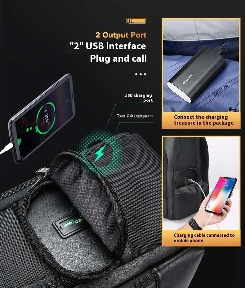 Бизнес-рюкзак BOPAI Кожаный рюкзак Многофункциональный Рюкзак из воловьей кожи