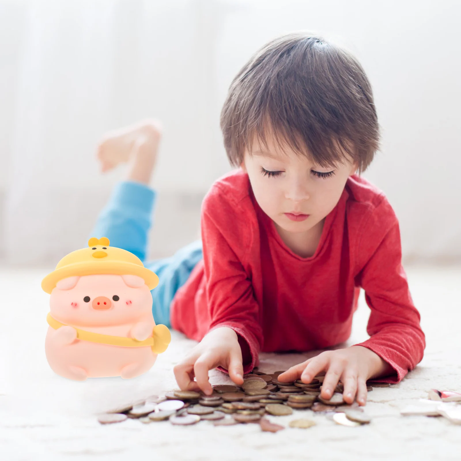 

Piggy Bank Money Jar For Cash Shaped Girls Statue Cartoon Lovely Pot Vinyl Decorative Saving Child Coin Holder Adornment