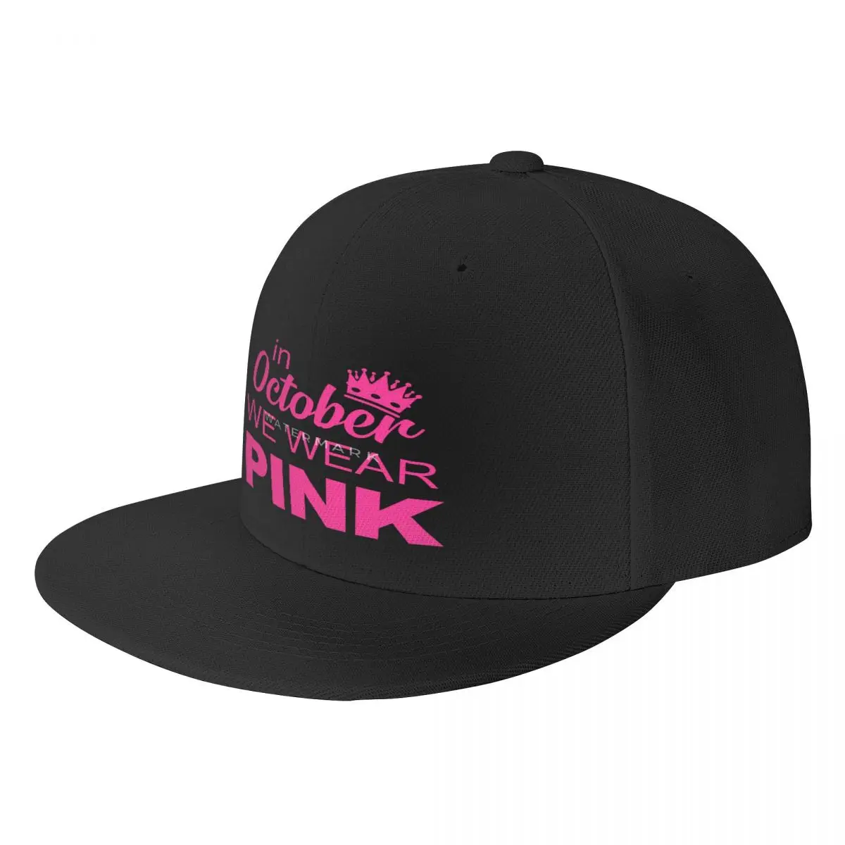 

В октябре мы носим розовую шапку с плоскими полями для информирования о раке груди, бейсболка, персонализированная унисекс, подходит для ежедневного хорошего подарка