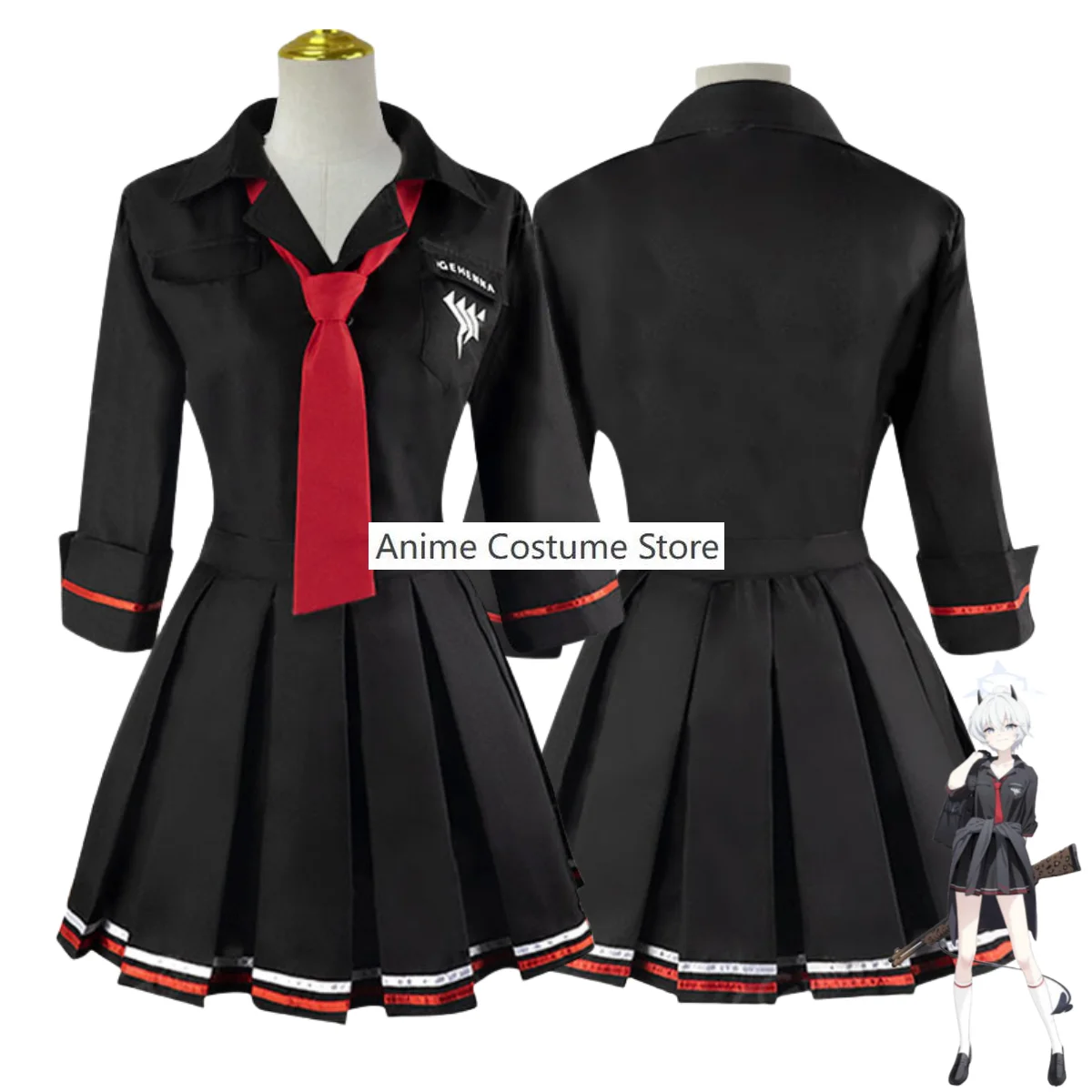 Костюм для косплея Ichiomi Erika из аниме игры Синий архив японская черная школьная