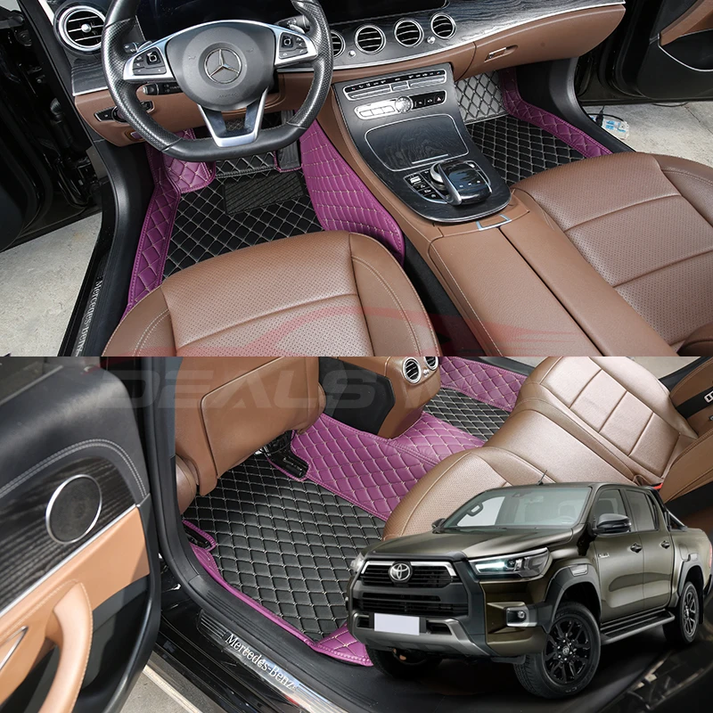 

Автомобильные коврики для Toyota Hilux 2018 2019 2020 роскошные кожаные наппа детали интерьера автомобильные коврики аксессуары
