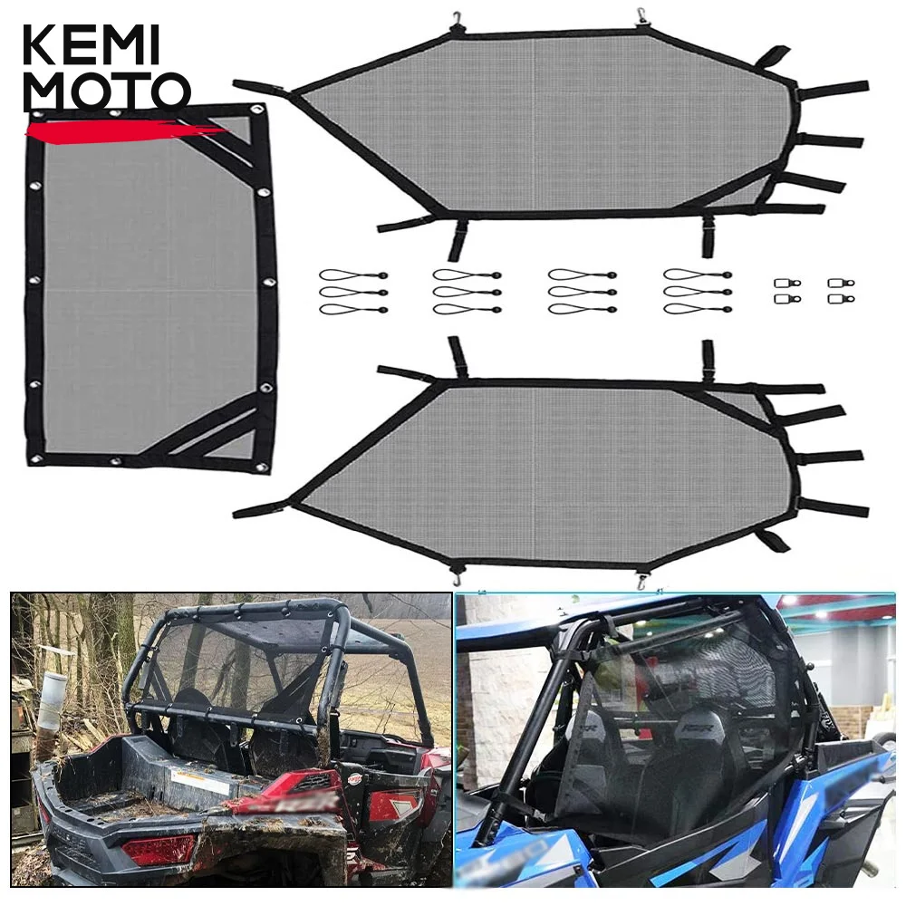 

UTV Front Rear Window Shield Net Compatible with Polaris RZR 570 800 1000 900 for Honda Talon for Kawasaki Mule for Yamaha Rhino