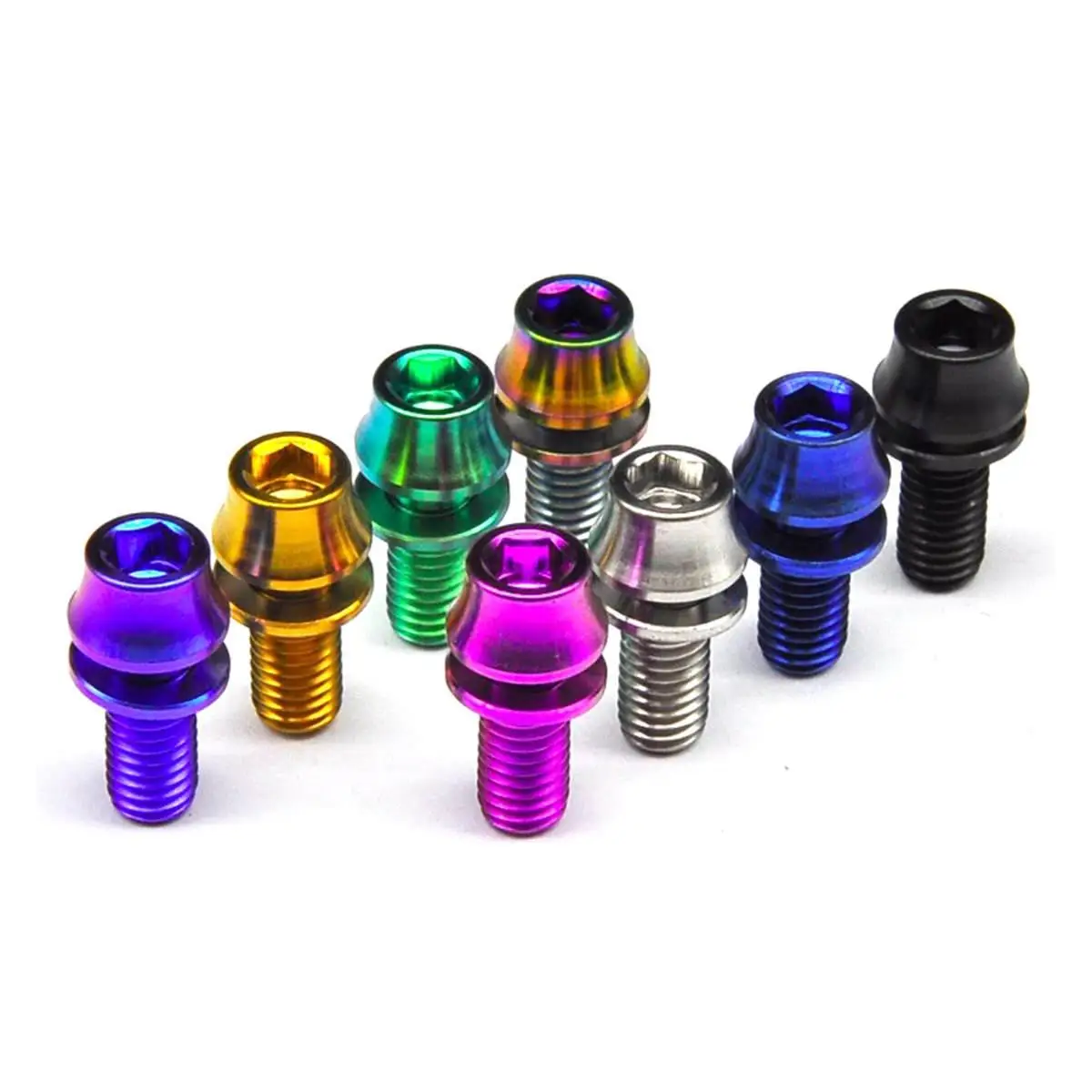 

LOT 2 M5x12mm/M5x16mm Colors GR5 Titanium Bike Bicycle Kettle Hex Screw Bolt With Washer