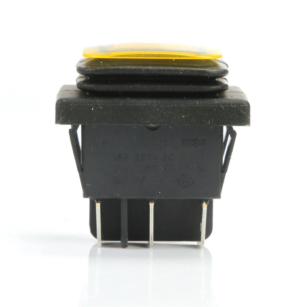 

LED KCD4 Rocker Switches YELLOW DC12V Latching Light On-Off-On Parts Rocker