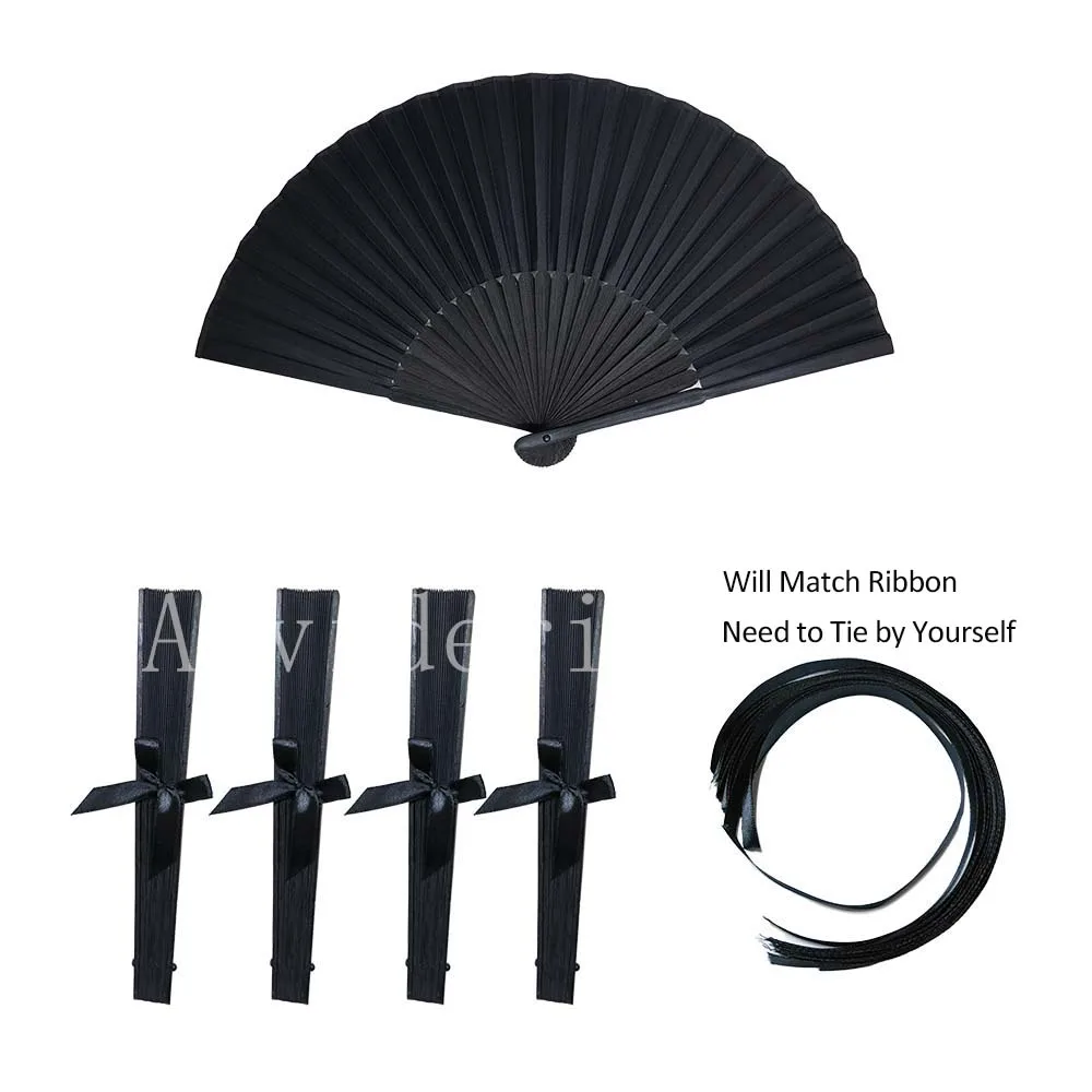 36/20 шт. черный ручной складной веер с принтом логотипа для рекламного подарка