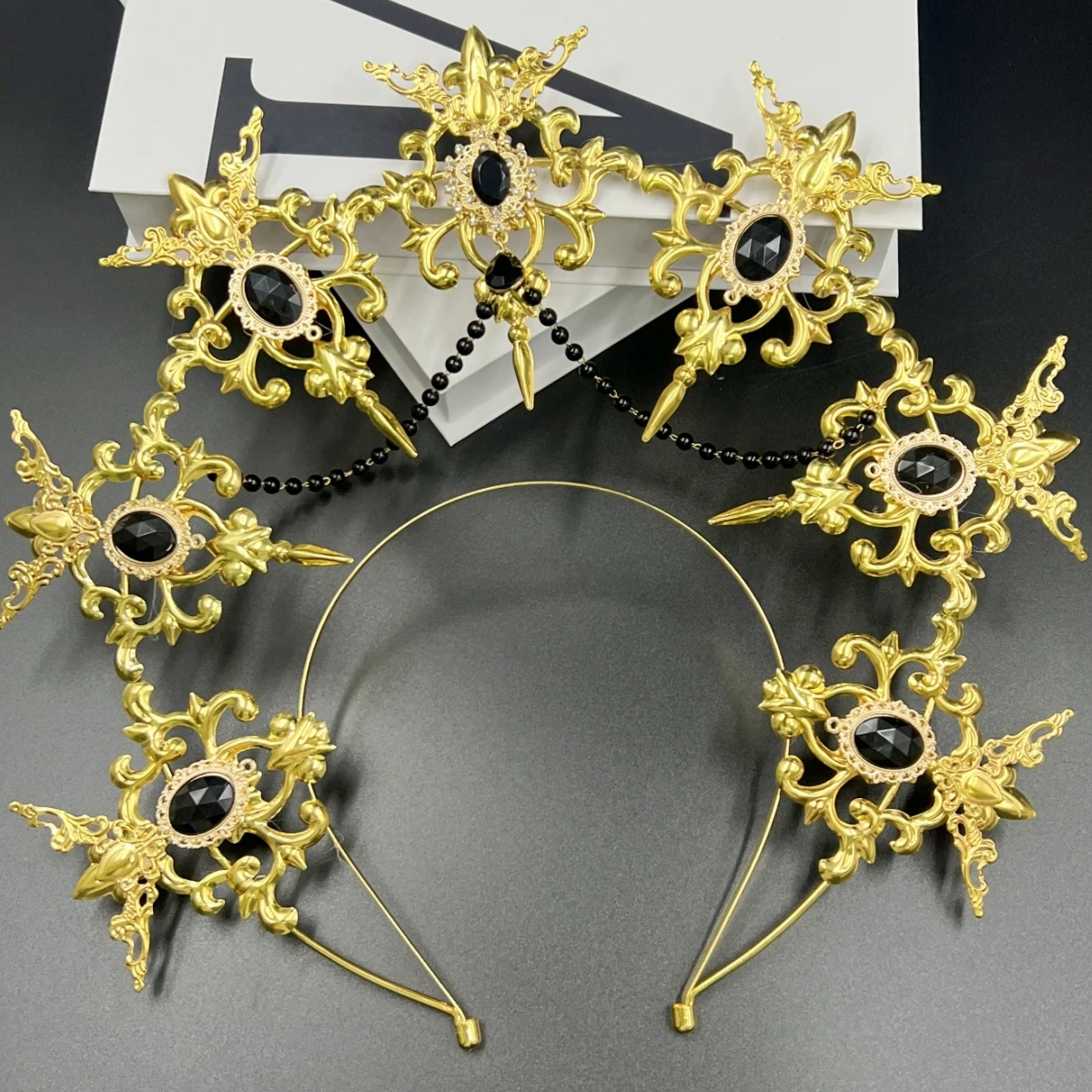 Солнце Богиня Ангел KC Halo Корона Головной убор Королева Анна Барокко Жемчужная