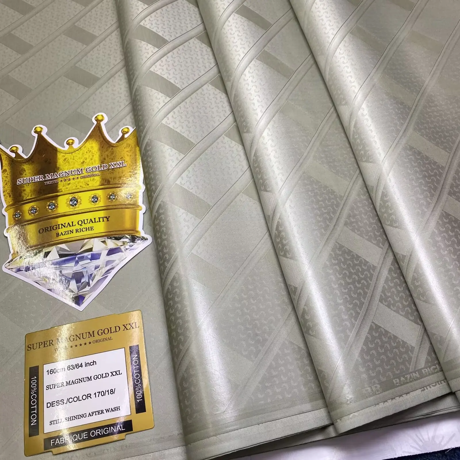 160 см ткань из морской парчи 100% хлопок настоящая Базен Рич 2025 г. высочайшее