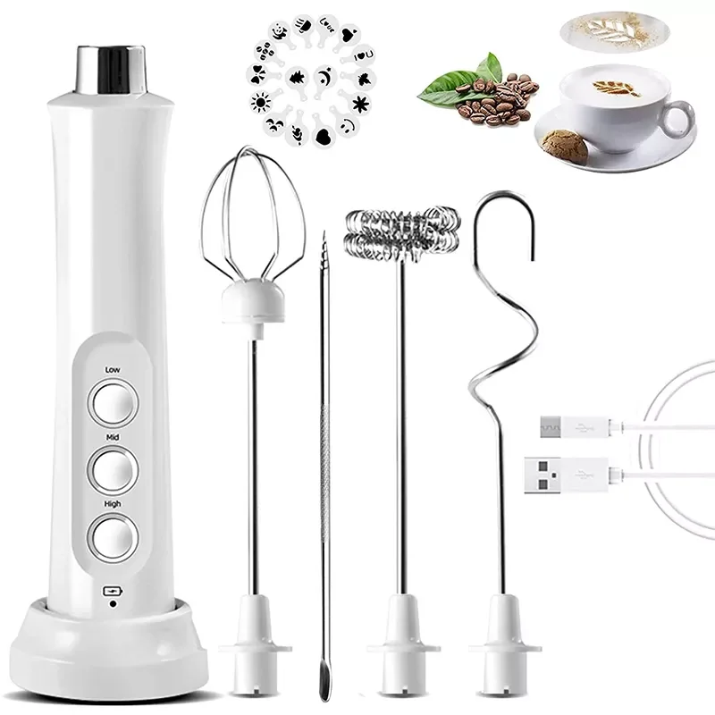 

Electric Handheld Milk Frother Blender USB Charger Rechargeable Bubble Maker Whisk Mixer For Coffee Cappuccino Coffee Foam Maker