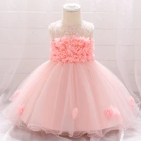 new 2022 summer childrens fashion casual dress tube top flower mesh tutu skirt lace flower girl wedding dress