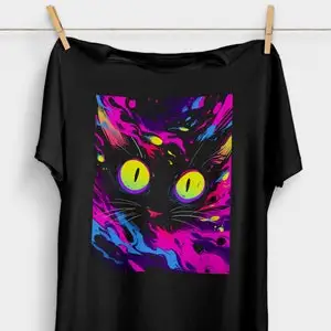 Psychedelic Weirdcore футболка с котом в стиле панк эстетика Триппи альт одежда для гранж